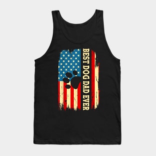 Best Dog Dad Ever Us American Flag Shirt Fathers Day Dog Dad T-Shirt Tank Top